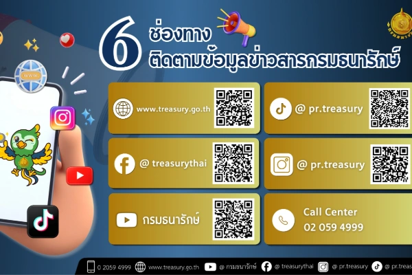 6 ช่องทางติดตามข้อมูลข่าวสารกรมธนารักษ์
